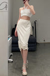 SWAYING/KNIT Pleated Skirt SW22SSB06 White